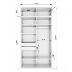 Набор Шкаф Фиеста + антресоль (Белый/Белый Софт) 1332х2600х500