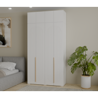 Набор Шкаф Фиеста + антресоль (Белый/Белый Софт) 1332х2600х500