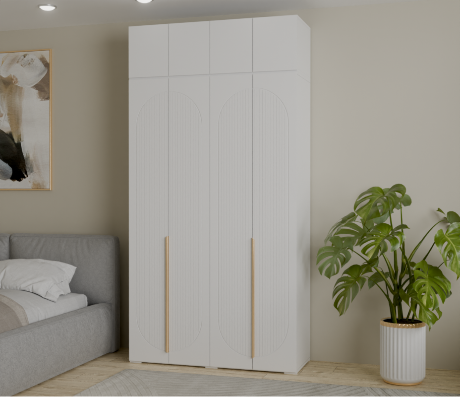 Набор Шкаф Фиеста + антресоль (Белый/Белый Софт) 1332х2600х500