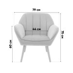 Кресло Руди серебристый