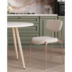 Стул Doe без подлокотников светло-бежевый бежевые ножки