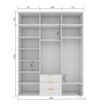 Набор Шкаф Фиеста + антресоль (Белый/Белый Софт) 2002*2600*500