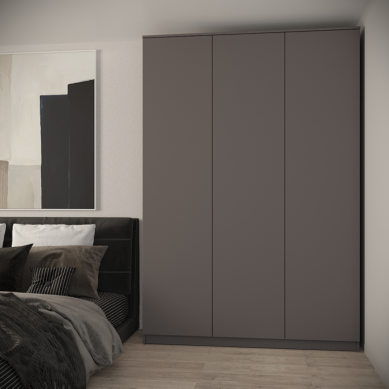 Шкаф распашной Мика 1500 с ящ.внутри  (Графит) 1500х2200х480