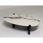 Стол кофейный ARN FENDI WHITE керамика на стекле/массив/ МДФ, облицованный дубовым шпоном ®DISAUR