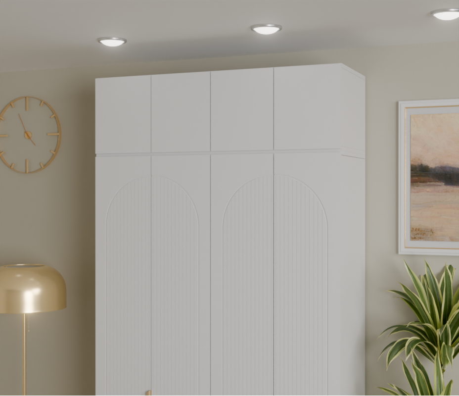 Антресоль Фиеста 1332х400х500 (Белый/Белый Софт)