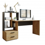 Компьютерный стол СКМ-5 графит серый/дуб крафт золотой