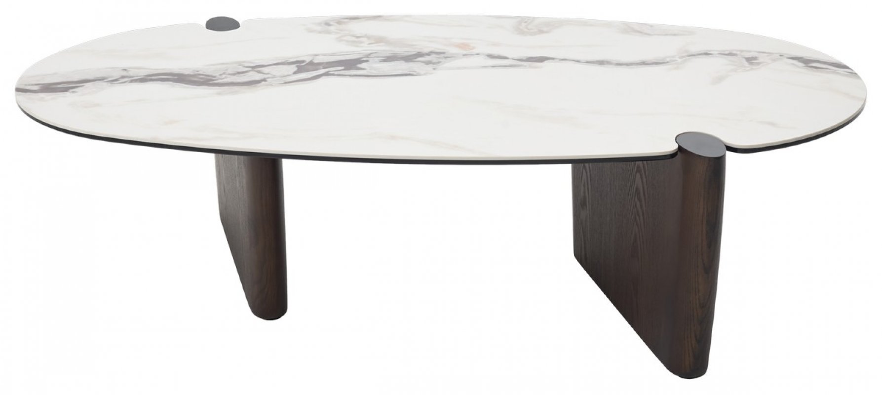 Стол кофейный ARN FENDI WHITE керамика на стекле/массив/ МДФ, облицованный дубовым шпоном ®DISAUR