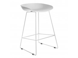 Стул полубарный Neo белый с белыми ножками