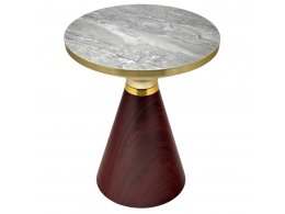 Кофейный столик Vision диам.40см x 54см, металл под дерево, керамика