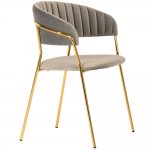 Комплект из 4-х стульев Turin латте, золотые ножки