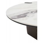 Стол кофейный ARN FENDI WHITE керамика на стекле/массив/ МДФ, облицованный дубовым шпоном ®DISAUR