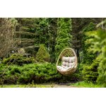 "Венеция" подвесное кресло-кокон из искусственного ротанга, цвет соломенный с бежевой подушкой