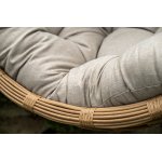 "Венеция" подвесное кресло-кокон из искусственного ротанга, цвет соломенный с бежевой подушкой