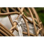 "Венеция" подвесное кресло-кокон из искусственного ротанга, цвет соломенный с бежевой подушкой