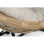 "Венеция" подвесное кресло-кокон из искусственного ротанга, цвет соломенный с бежевой подушкой