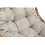 "Венеция" подвесное кресло-кокон из искусственного ротанга, цвет соломенный с бежевой подушкой