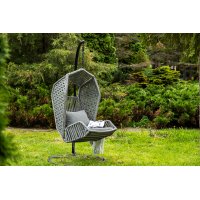 "Капри" подвесное кресло из искусственного ротанга, цвет серый