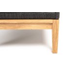 "Канны" кресло плетеное из роупа (узелки), основание дуб, роуп темно-серый круглый, ткань темно-серая 027