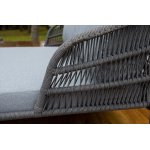 "Позитано" лежак плетеный из роупа, каркас алюминий темно-серый (RAL7024) муар, роуп темно-серый круглый, ткань темно-серая 027