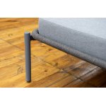 "Позитано" лежак плетеный из роупа, каркас алюминий темно-серый (RAL7024) муар, роуп темно-серый круглый, ткань темно-серая 027