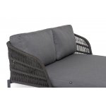 "Позитано" лежак плетеный из роупа, каркас алюминий темно-серый (RAL7024) муар, роуп темно-серый круглый, ткань темно-серая 027