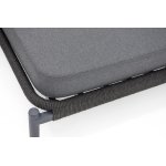 "Позитано" лежак плетеный из роупа, каркас алюминий темно-серый (RAL7024) муар, роуп темно-серый круглый, ткань темно-серая 027