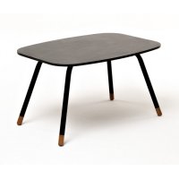 "Верона" журнальный столик из HPL 70х50, H40, каркас черный муар, цвет столешницы "серый гранит"