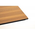 "Каффе" обеденный стол из HPL 140х70см, цвет "дуб", подстолье двойное черное