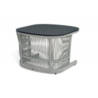 "Лугано" журнальный стол 76х76 H55 см из HPL, цвет "серый гранит", роуп серый меланж