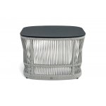 "Лугано" журнальный стол 76х76 H55 см из HPL, цвет "серый гранит", роуп серый меланж