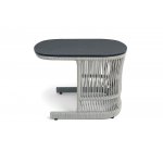 "Лугано" журнальный стол 76х76 H55 см из HPL, цвет "серый гранит", роуп серый меланж