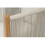 "Сидней" кресло плетеное из роупа, основание тик, каркас алюминий бежевый, роуп бежевый, ткань бежевая