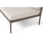 "Канны" угловой модуль плетеный из роупа, каркас алюминий коричневый (RAL8016) муар, роуп коричневый круглый, ткань бежевая 15052