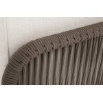 "Канны" угловой модуль плетеный из роупа, каркас алюминий коричневый (RAL8016) муар, роуп коричневый круглый, ткань бежевая 15052