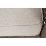 "Канны" диван 3-местный плетеный из роупа, каркас алюминий коричневый (RAL8016) муар, роуп коричневый круглый, ткань бежевая 15052