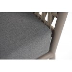 "Комо" диван 2-местный плетеный из роупа, каркас алюминий бежево-серый (RAL7006) муар, роуп серо-коричневый 23мм, ткань темно-серая 027