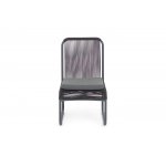 "Ането" стул плетеный из роупа, каркас алюминий темно-серый (RAL7024) муар, роуп темно-серый круглый, ткань темно-серая 027 "Ането" стул плетеный из роупа, каркас алюминий темно-серый (RAL7024) муар, роуп темно-серый круглый, ткань темно-серая 027