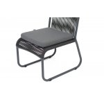 "Ането" стул плетеный из роупа, каркас алюминий темно-серый (RAL7024) муар, роуп темно-серый круглый, ткань темно-серая 027 "Ането" стул плетеный из роупа, каркас алюминий темно-серый (RAL7024) муар, роуп темно-серый круглый, ткань темно-серая 027