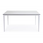 "Малага" обеденный стол из HPL 140х80см, цвет молочный, каркас белый