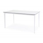 "Малага" обеденный стол из HPL 140х80см, цвет молочный, каркас белый