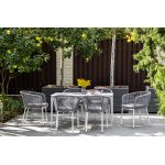 "Малага" обеденный стол из HPL 140х80см, цвет молочный, каркас белый