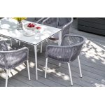 "Малага" обеденный стол из HPL 140х80см, цвет молочный, каркас белый