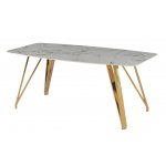 Стол обеденный Соар-2 F-1690,160х90х76 см, серо-золотая керамика/золото