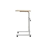 Стол многофункциональный на колесах, 60x40 см, «РОЛЛ», 2 ножки, регул.высота, мдф, металл, св. дерево, белый