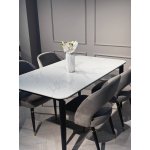 Стол обеденный Блум ART2922-160W, 160х90х75 см, белая керамика/черный