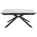 Стол ТАНГО 160 CALACATTA GOLD , керамика / Черный каркас, М-City