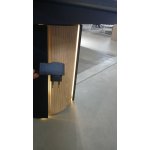 Стол БАТИСТ 115 с подстветкой PANDORA LIGHT, керамика / ДУБ АМЕРИКАНСКИЙ, ЧЕРНЫЙ каркас М-City