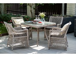 "Айриш" обеденная группа плетеная на 4 персоны, цвет бежевый "Айриш" обеденная группа плетеная на 4 персоны, цвет бежевый