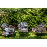 "Канны" лаунж-зона 4-местная из роупа со столом "Верона" (серый гранит), каркас алюминиевый коричневый, роуп коричневый