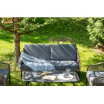 "Канны" лаунж-зона 4-местная из роупа со столом "Верона" (серый гранит), каркас алюминиевый коричневый, роуп коричневый